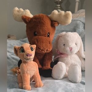 STUFFIES!  Brown Reindeer, White Bunny And Nala From The Lion King (1112)